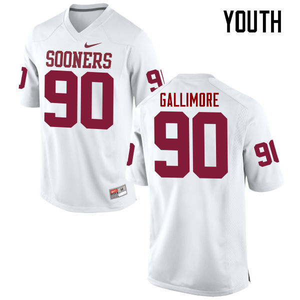 Youth Oklahoma Sooners #90 Neville Gallimore College Football Jerseys Game-White - Click Image to Close
